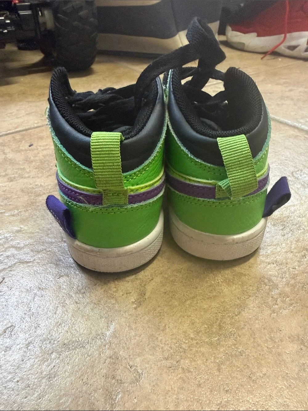 Nike HULK Kids Black and Bright Green High-Top Sneakers